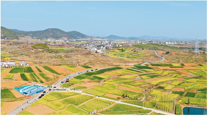3月15日，2024最美油菜花海漢中旅游文化節(jié)（第15屆）暨全市春季主題招商周活動(dòng)在漢中市洋縣啟動(dòng)。圖為洋縣洋州街道龍泉觀花點(diǎn)。