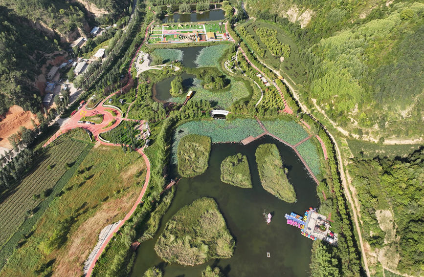 南泥灣國家濕地公園（無人機航拍）。 田剛攝
